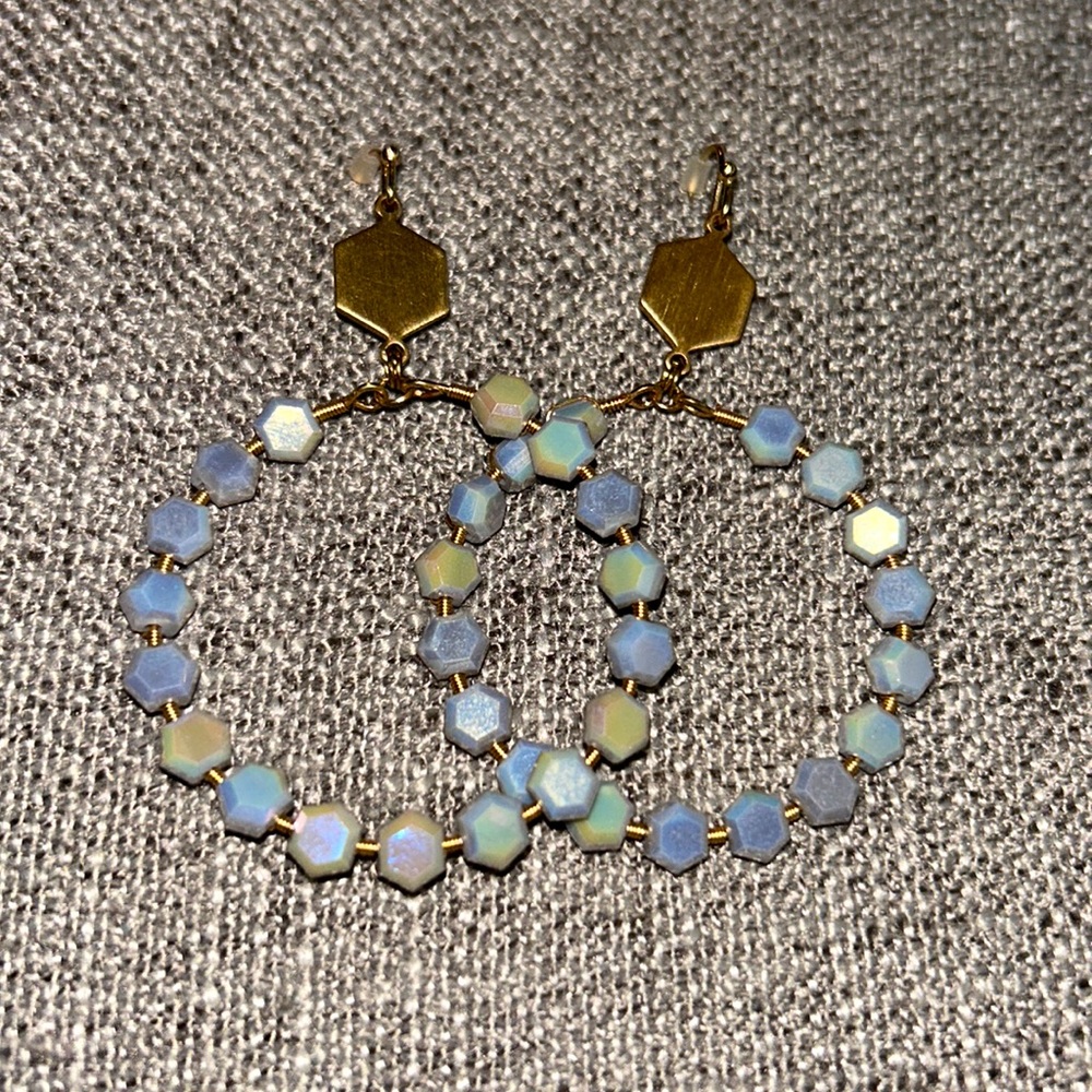 Sale Gold & Grey/Iridescent Earrings